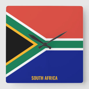 Zuid-Afrika Vlag oogverblindend patriottisch Vierkante Klok