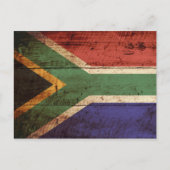 Zuid-Afrika Vlag op oude houten graan Briefkaart (Voorkant)