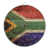 Zuid-Afrika Vlag op oude houten graan Dartbord (Voorkant)