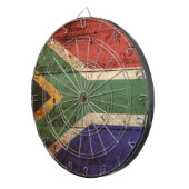 Zuid-Afrika Vlag op oude houten graan Dartbord (Voorkant Rechts)