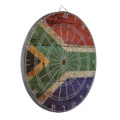 Zuid-Afrika Vlag op oude houten graan Dartbord (Voorkant Links)