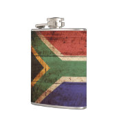 Zuid-Afrika Vlag op oude houten graan Heupfles (Links)