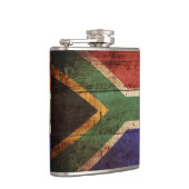 Zuid-Afrika Vlag op oude houten graan Heupfles (Rechts)