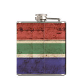 Zuid-Afrika Vlag op oude houten graan Heupfles (Achterkant)
