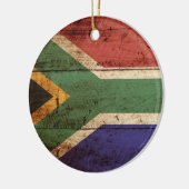 Zuid-Afrika Vlag op oude houten graan Keramisch Ornament (Links)