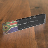 Zuid-Afrika Vlag op oude houten graan Naambordje (Zijkant)