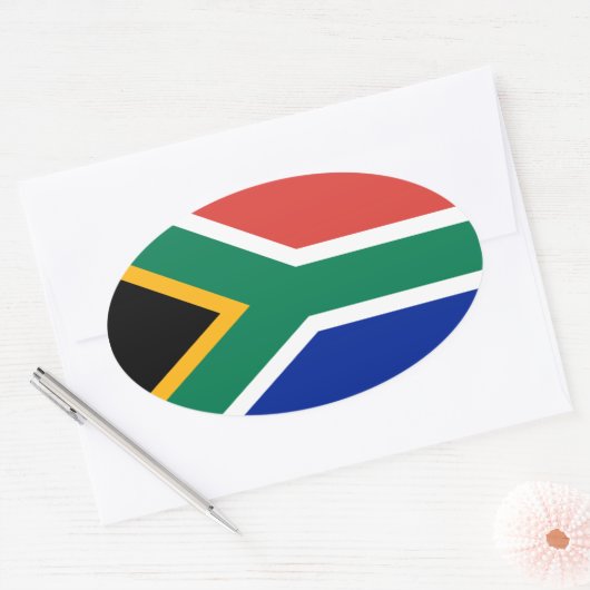 Zuid-Afrika Vlag Oval Sticker (Envelop)