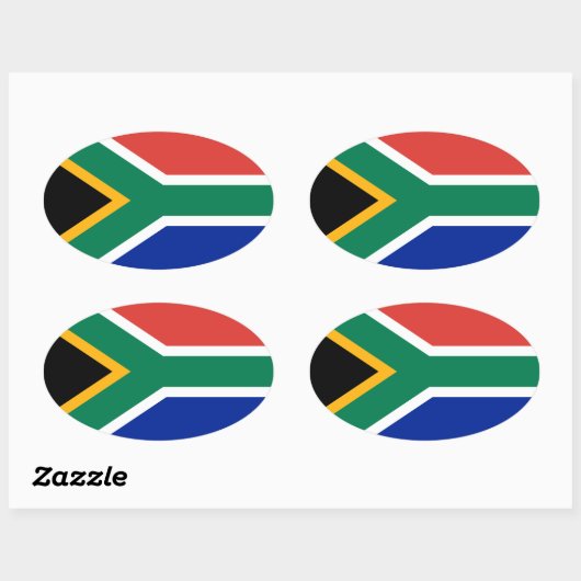 Zuid-Afrika Vlag Oval Sticker (Vel)