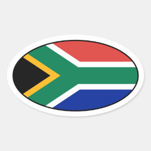 Zuid-Afrika Vlag Oval Sticker