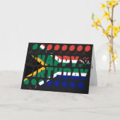 Zuid-Afrika Vlag Patriotic Birthday Kaart (Gele Bloem)