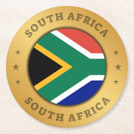 Zuid-Afrika Vlag Ronde Kartonnen Onderzetter