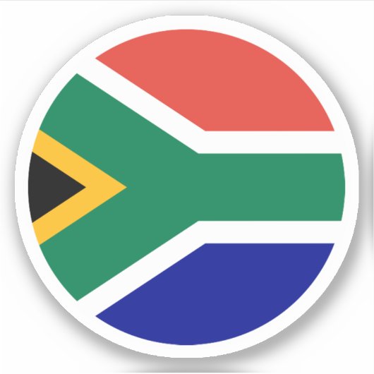 Zuid-Afrika Vlag Ronde Sticker (Voorkant)