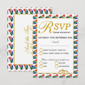 Zuid-Afrika vlag RSVP Kaartje (Voorkant / Achterkant)