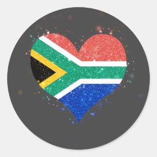 Zuid-Afrika Vlag Shining Uniek Ronde Sticker