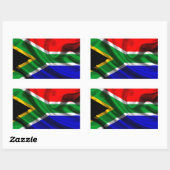 Zuid-Afrika vlag stof Rechthoekige Sticker (Vel)