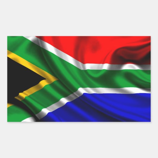 Zuid-Afrika vlag stof Rechthoekige Sticker (Voorkant)