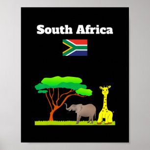 Zuid-Afrika Vlag Vakantie Souvenir Safari Liefhebb Poster