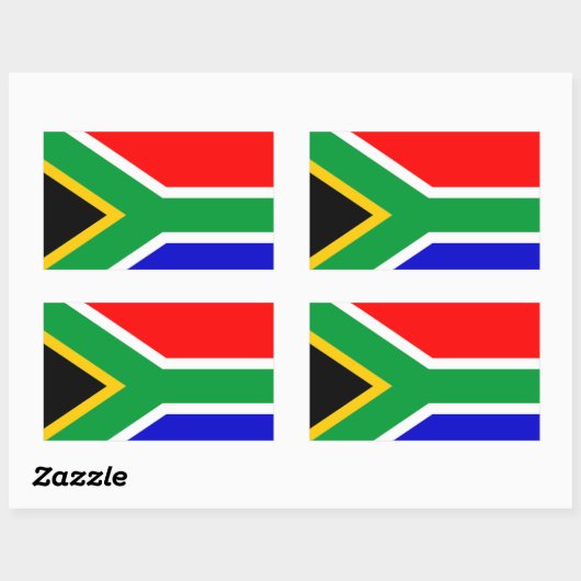 Zuid-Afrika: Vlag van Zuid-Afrika Rechthoekige Sticker (Vel)