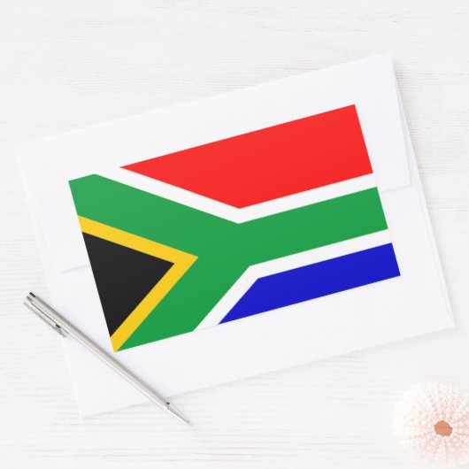 Zuid-Afrika: Vlag van Zuid-Afrika Rechthoekige Sticker (Envelop)