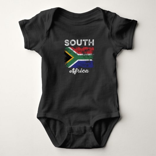 Zuid-Afrika vlag verhit Romper (Voorkant)