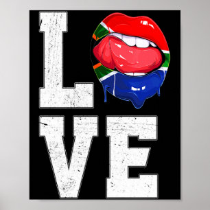 Zuid-Afrika Vlag Voetbal Fan Liefde Zuid-Afrikaans Poster