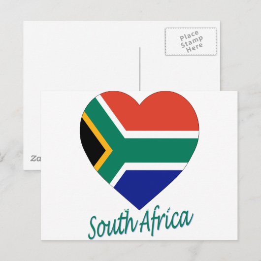 Zuid-Afrika - Vlaggenhart Briefkaart (Voorkant / Achterkant)