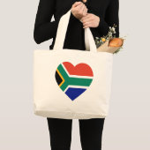 Zuid-Afrika - Vlaggenhart Grote Tote Bag (Voorkant (product))