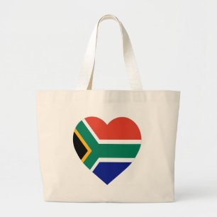Zuid-Afrika - Vlaggenhart Grote Tote Bag
