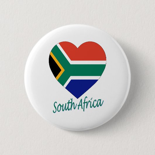Zuid-Afrika - Vlaggenhart Ronde Button 5,7 Cm (Voorkant)