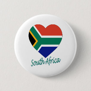 Zuid-Afrika - Vlaggenhart Ronde Button 5,7 Cm