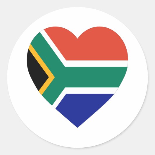 Zuid-Afrika - Vlaggenhart Ronde Sticker (Voorkant)