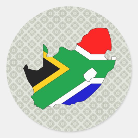 Zuid-Afrika - Vlaggenkaart, volledig formaat Ronde Sticker (Voorkant)