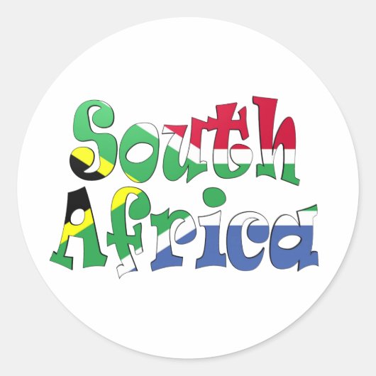 Zuid-Afrika Vlaggensticker Ronde Sticker (Voorkant)