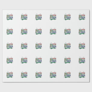 Zuid-Afrika Voetbal 2026 Voetbal Vet Land Typog Cadeaupapier