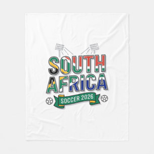 Zuid-Afrika Voetbal 2026 Voetbal Vet Land Typog Fleece Deken