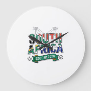 Zuid-Afrika Voetbal 2026 Voetbal Vet Land Typog Grote Klok