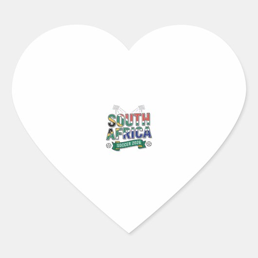 Zuid-Afrika Voetbal 2026 Voetbal Vet Land Typog Hart Sticker (Voorkant)