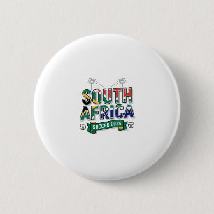 Zuid-Afrika Voetbal 2026 Voetbal Vet Land Typog Ronde Button 5,7 Cm