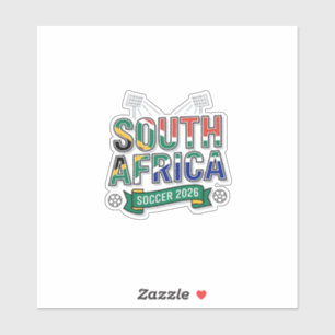 Zuid-Afrika Voetbal 2026 Voetbal Vet Land Typog Sticker