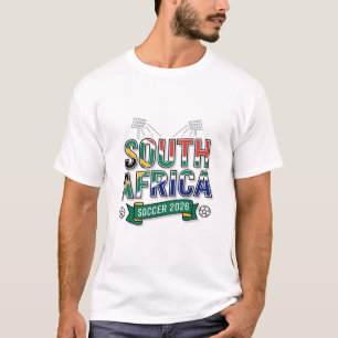 Zuid-Afrika Voetbal 2026 Voetbal Vet Land Typog T-shirt