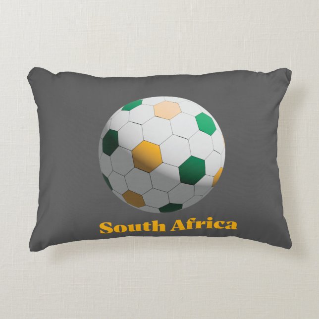 Zuid-Afrika Voetbal Accent Kussen (Voorkant)