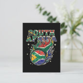 Zuid-Afrika Voetbal Vlammende Bal Retro Voetbal Fa Briefkaart (Staand voorkant)