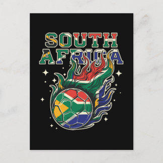 Zuid-Afrika Voetbal Vlammende Bal Retro Voetbal Fa Briefkaart