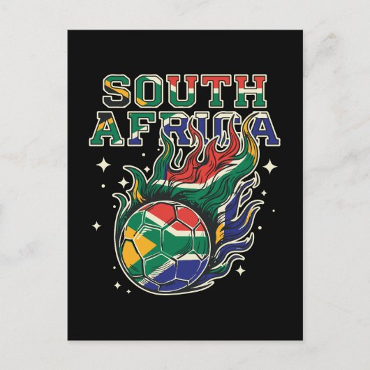 Zuid-Afrika Voetbal Vlammende Bal Retro Voetbal Fa Briefkaart (Voorkant)