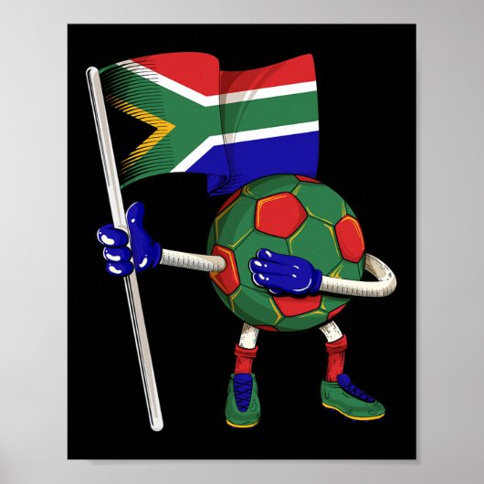 Zuid-Afrika Voetbalshirt Afrika Vlag Voetbal Da Poster (Voorkant)
