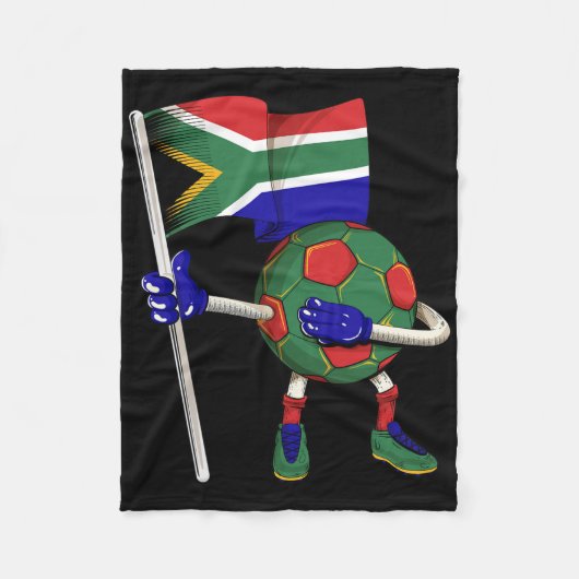 Zuid-Afrika Voetbalshirt Afrika Vlag Voetbal Dab Fleece Deken (Voorkant)