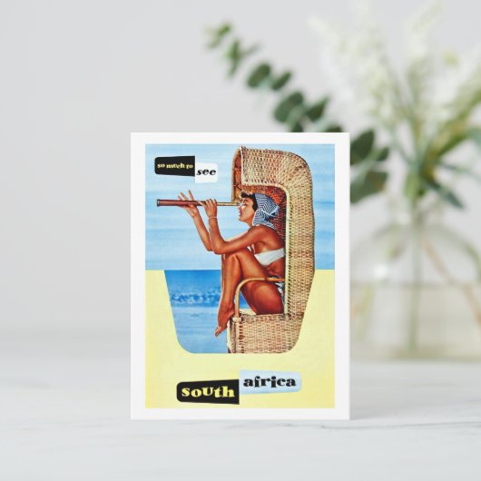 Zuid-Afrika, vrouw met dourbin, , reizen Briefkaart (Staand voorkant)