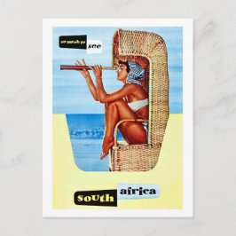 Zuid-Afrika, vrouw met dourbin, vintage, reizen Briefkaart