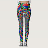 Zuid-Afrika vrouwen mode multi-kleuren design Leggings (Voorkant)