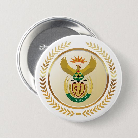 Zuid-Afrika Wapen Ronde Button 7,6 Cm (Voorkant /achterkant)